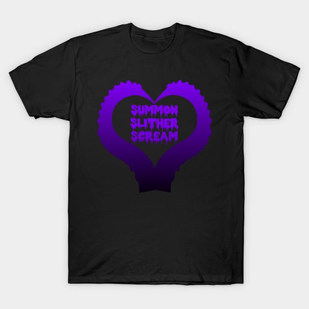 Summon, Slither, Scream Tentacle Heart T-Shirt by Talesbybob